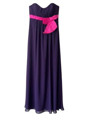 Alfred Angelo Purple Strapless Gown Formal Maxi Dress Size 8